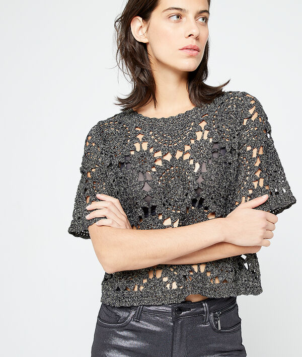 Pull métallisé en crochet Pull métallisé en crochet