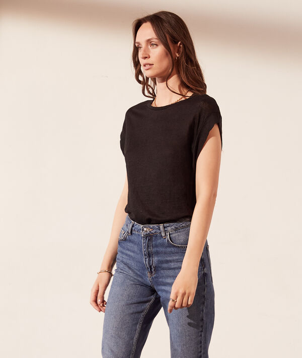 T-shirt col rond en lin T-shirt col rond en lin