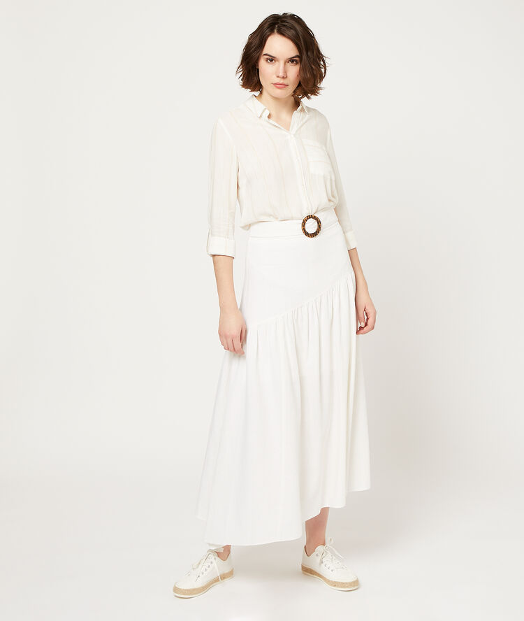 Jupe longue asymétritque blanc.