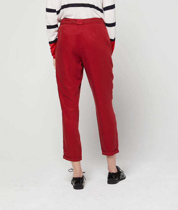 Pantalon carotte fluide ceinturé en tencel® Pantalon carotte fluide ceinturé en tencel®