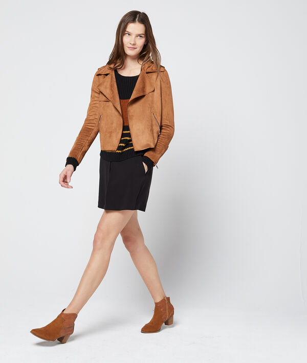 Veste biker effet daim Veste biker effet daim