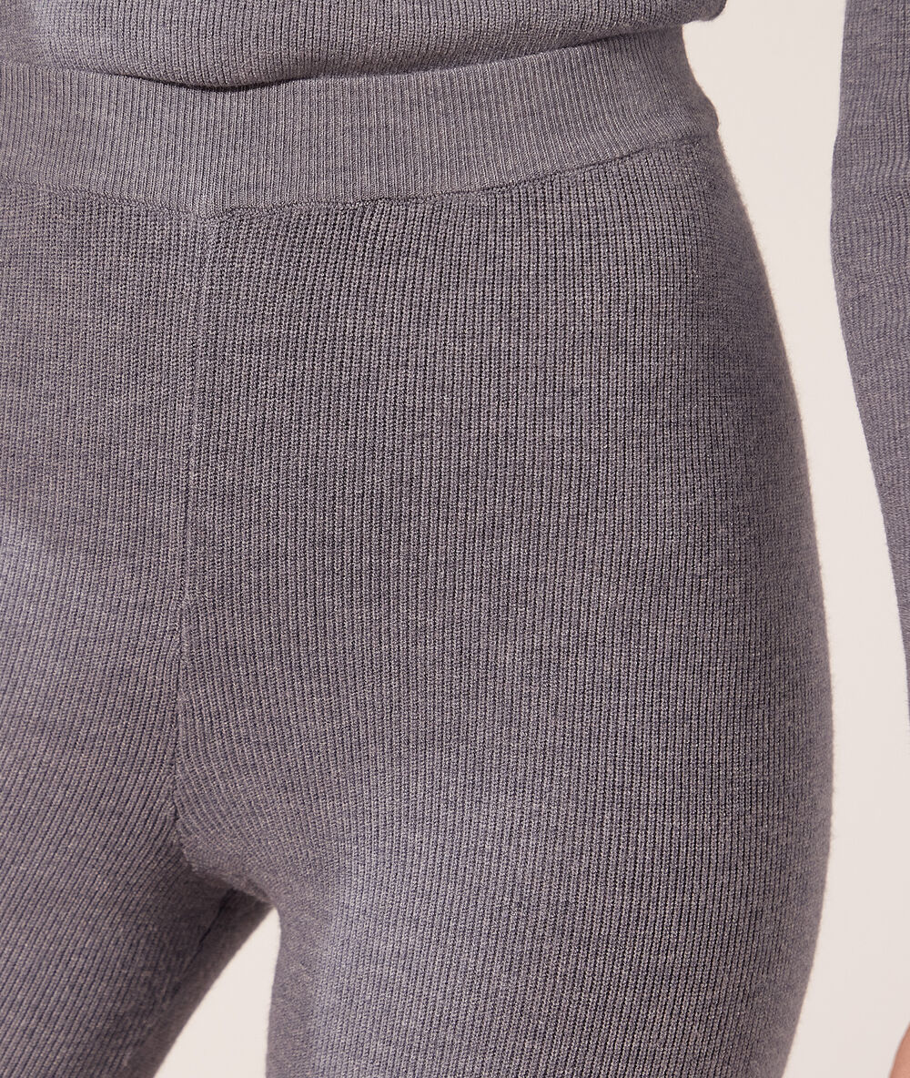 Legging en maille éco-responsable gris chine.