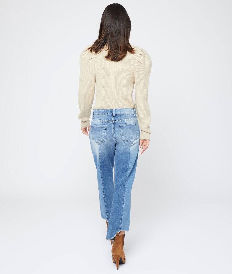 Jean boyfriend asymétrique stone.