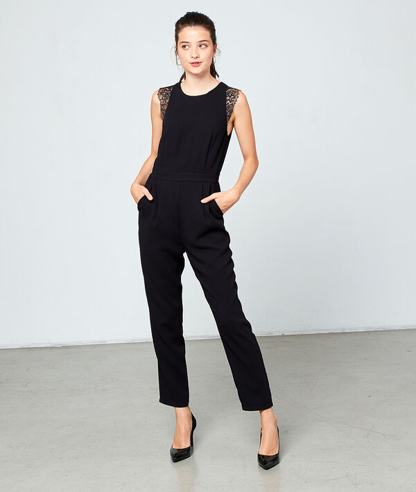 Combinaison unie à détails guipure - GABY - 34 - Noir - Femme - Etam