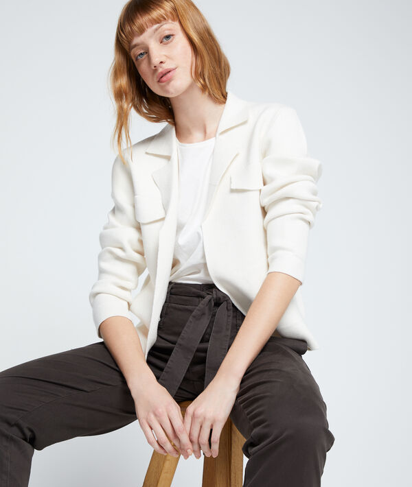 Gilet col tailleur en maille fine Gilet col tailleur en maille fine