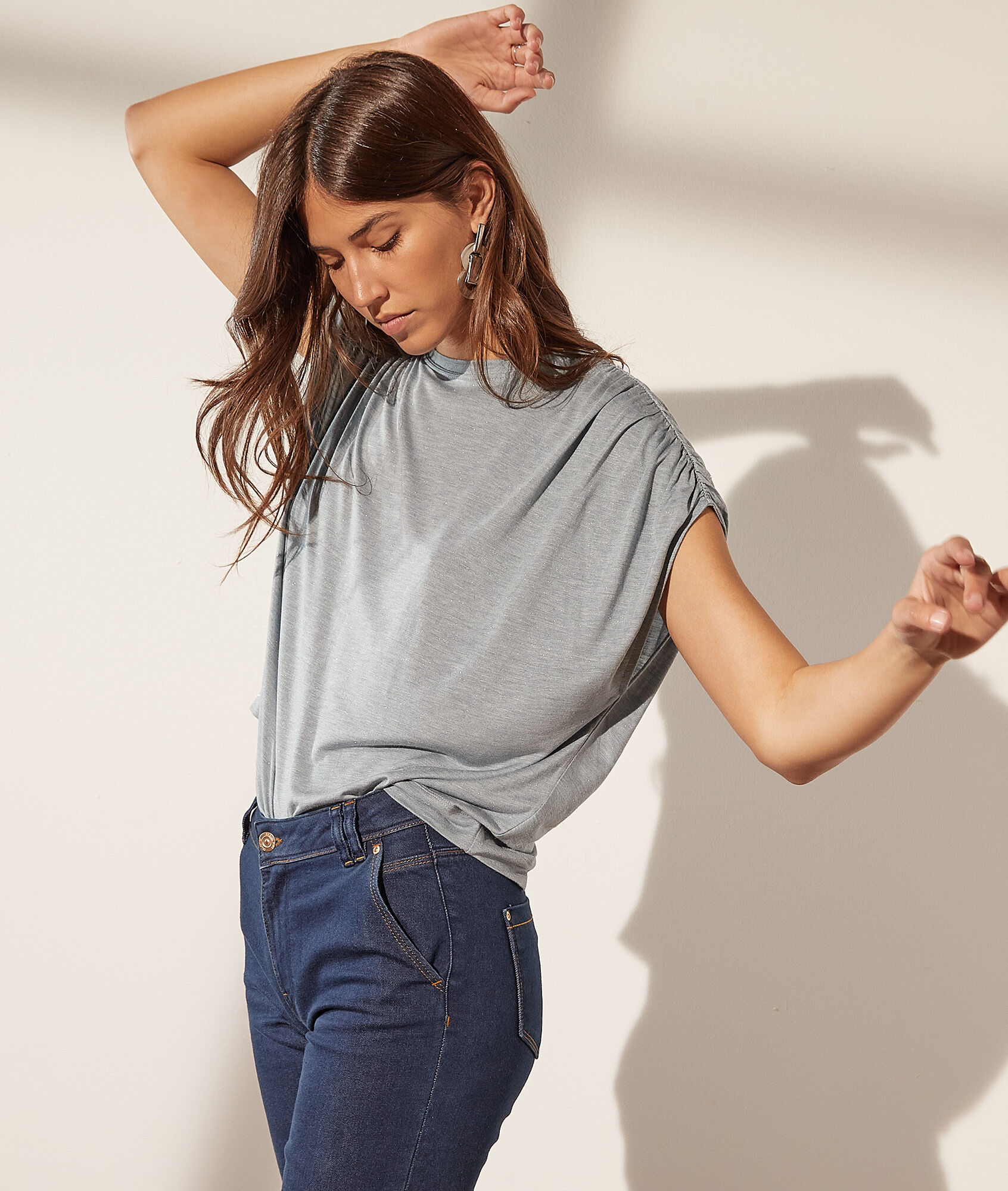 T-shirt sans manches col rond - Angeli - XS - Vert - Femme - Etam