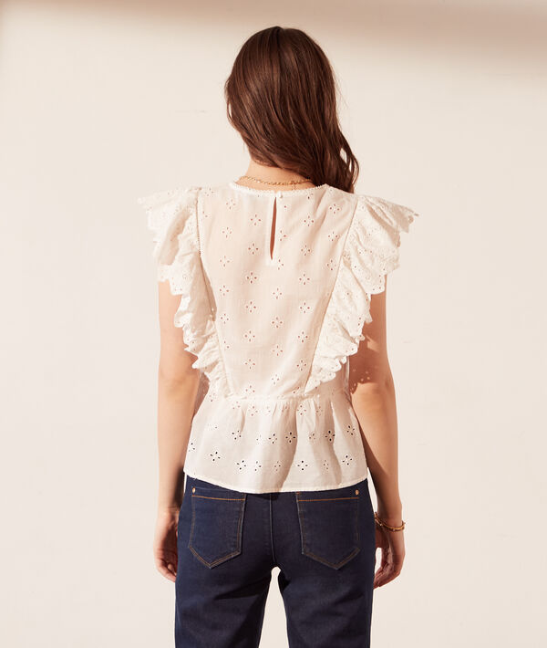 Top à volants avec broderie anglaise Top à volants avec broderie anglaise