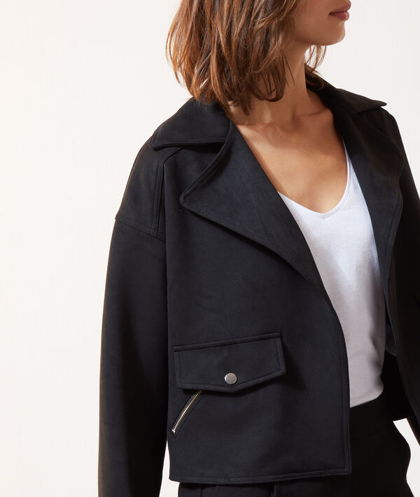 Veste de biker effet daim Veste de biker effet daim