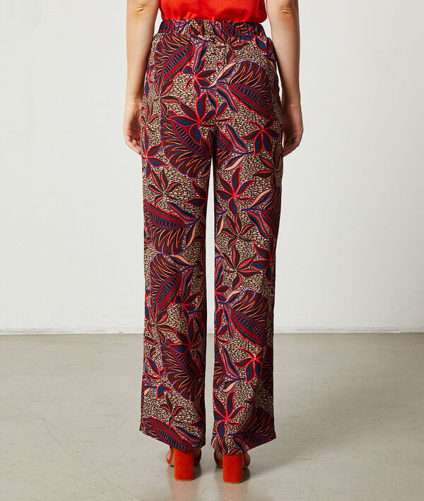 Pantalon large imprimé feuillage Pantalon large imprimé feuillage