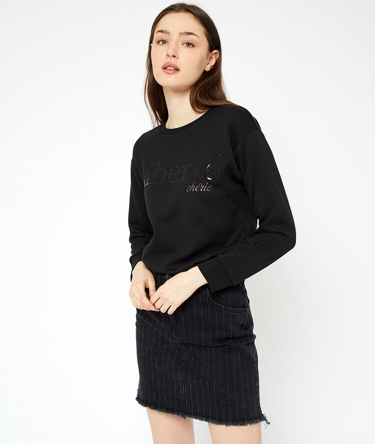 Sweat "liberté chérie" noir.