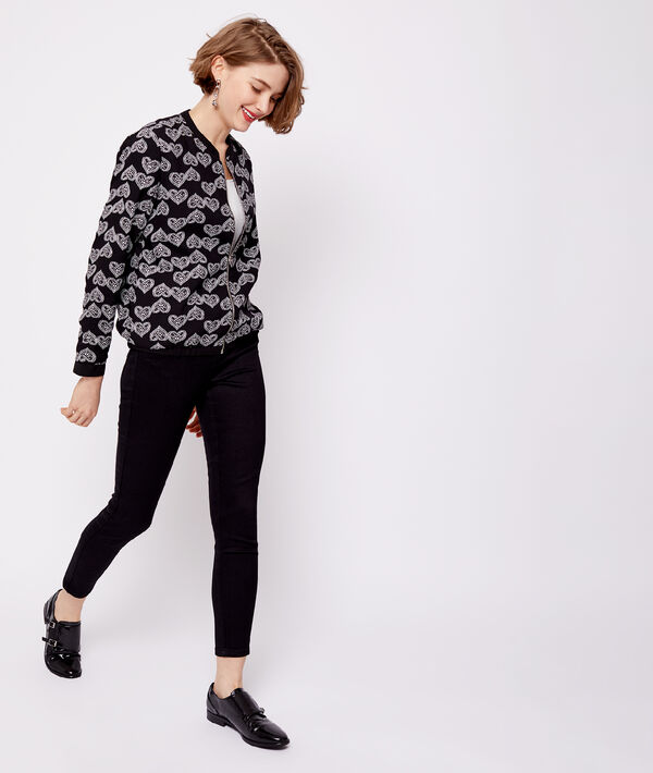Bomber à motifs cœur noir.