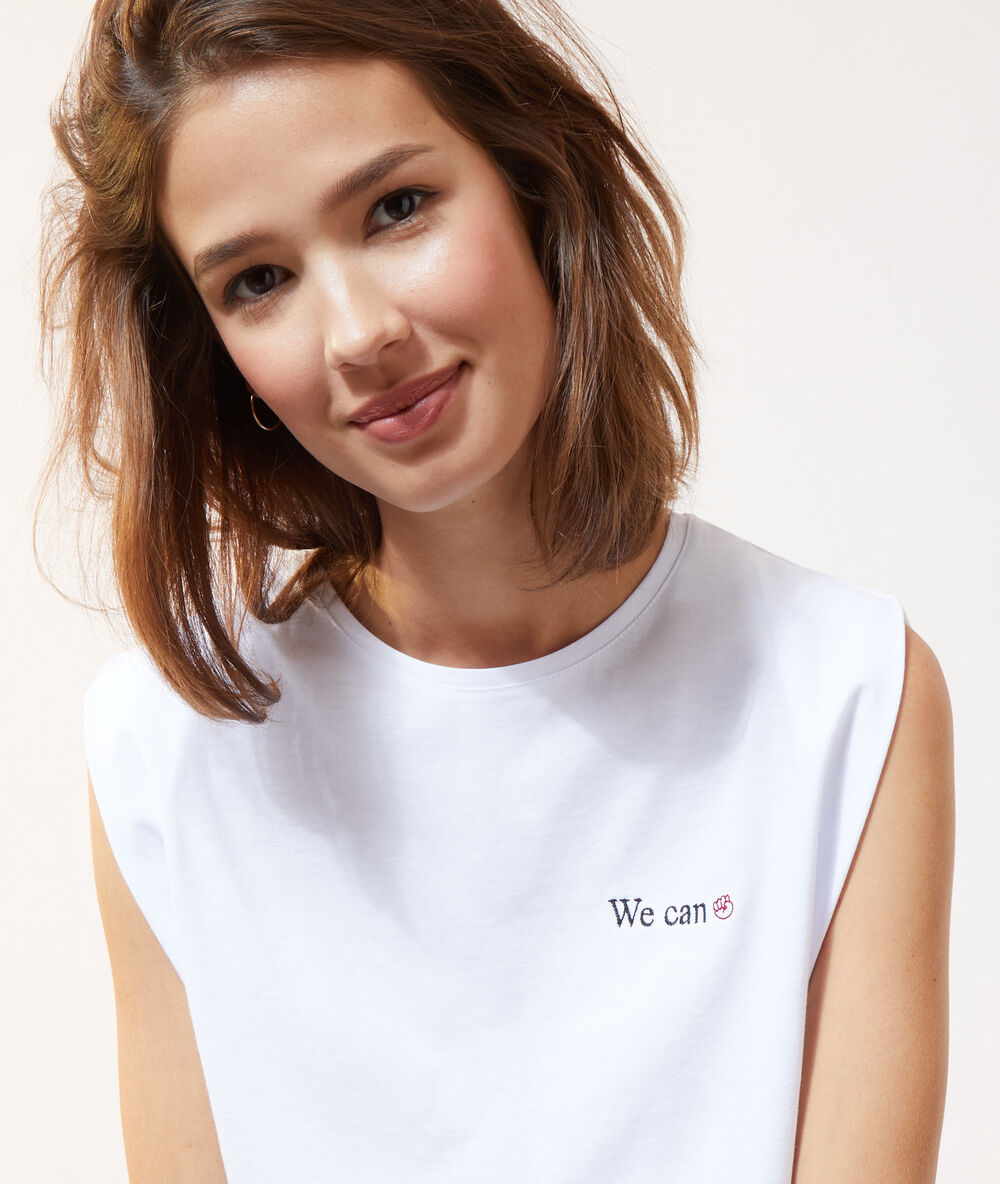 T-shirt "we can" blanc.