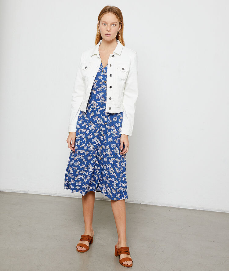 Veste en jean ecru.