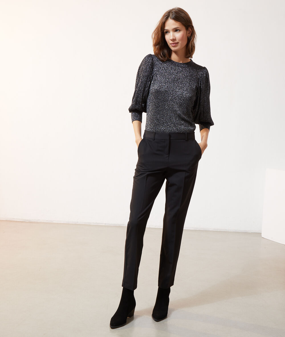 Pantalon slim noir.