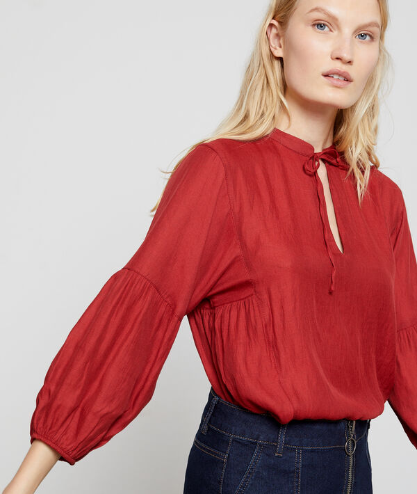 Blouse à col noué et manches bouffantes Blouse à col noué et manches bouffantes