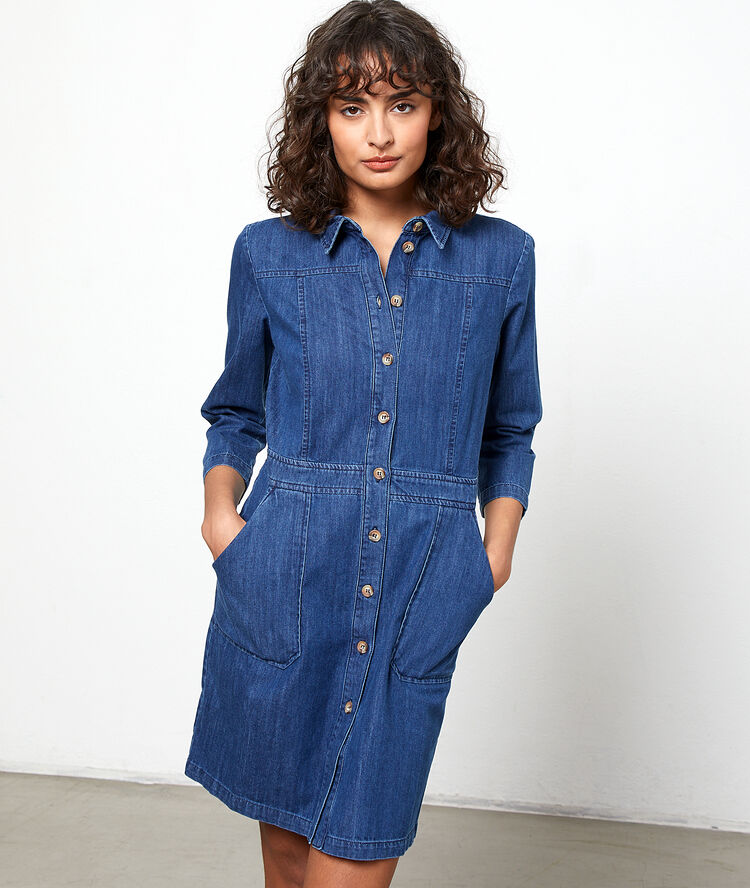 Robe chemise en jean stone.