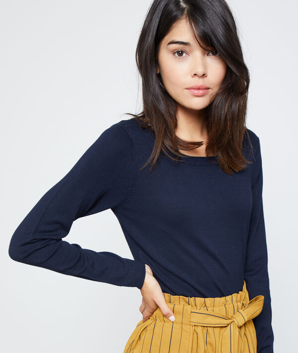 Pull col rond en maille fine Pull col rond en maille fine