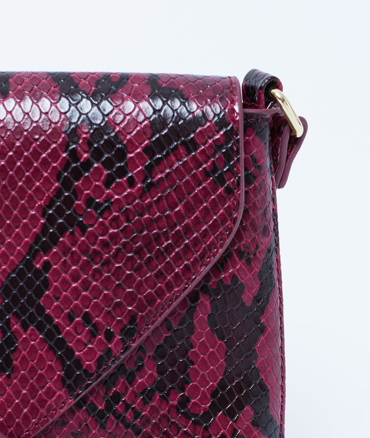 Sac besace à imprimé serpent sienne.