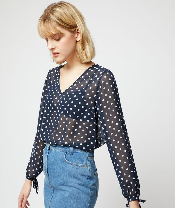 Blouse transparente à pois Blouse transparente à pois