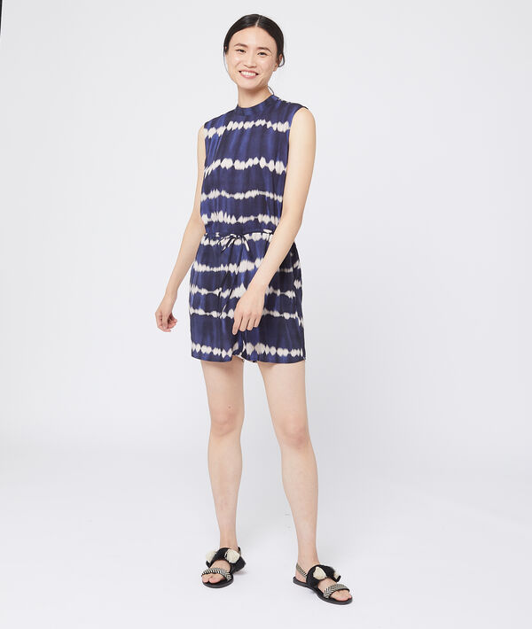 Combishort tie and dye dos ouvert marine.