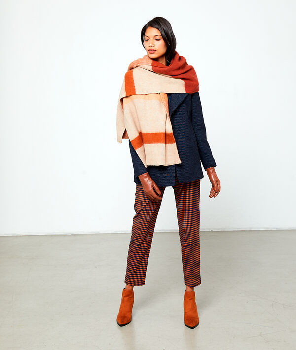 Manteau en laine mélangée marine.