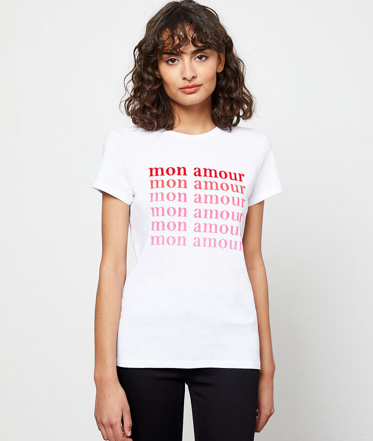 T-shirt "mon amour" blanc.
