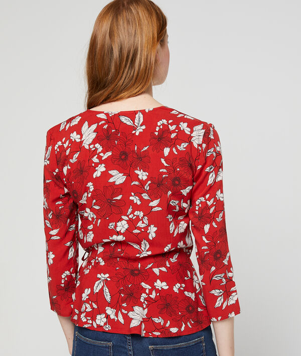 Blouse cache-coeur à imprimé floral Blouse cache-coeur à imprimé floral