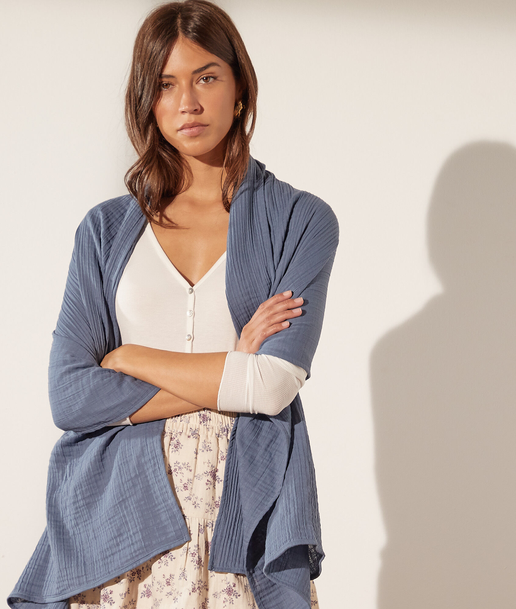 Foulard en gaze de coton - Bora - TU - Bleu - Femme - Etam