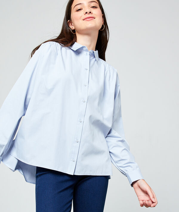 Chemise unie en coton - BLAIRE - 34 - Bleu - Femme - Etam
