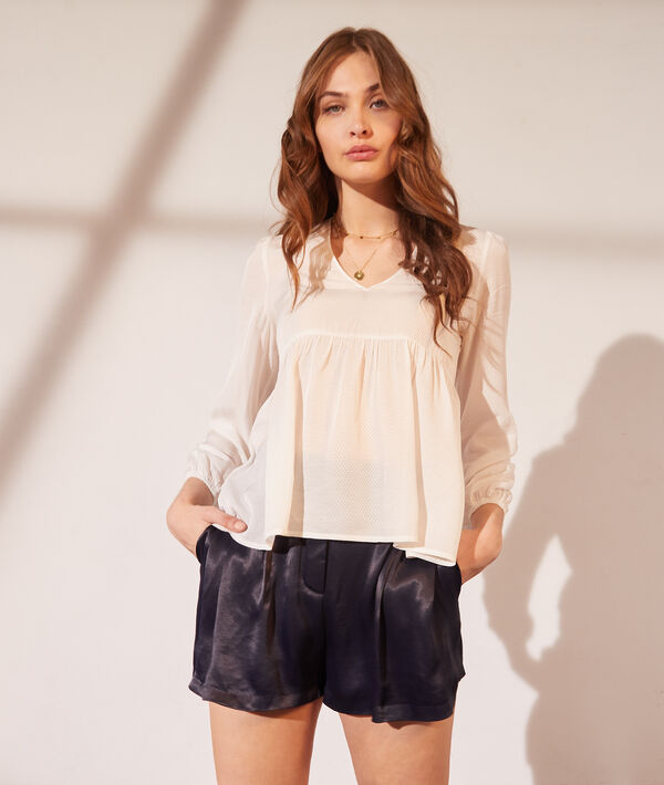 Blouse col V 2 en 1 - brassière intégrée Blouse col V 2 en 1 - brassière intégrée