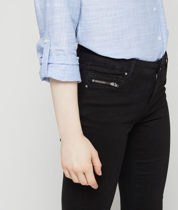 Pantalon slim 100% coton noir.