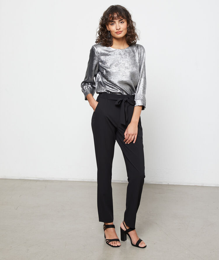 Blouse argentée argent.