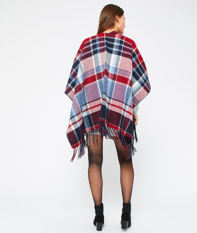 Écharpe poncho marine.