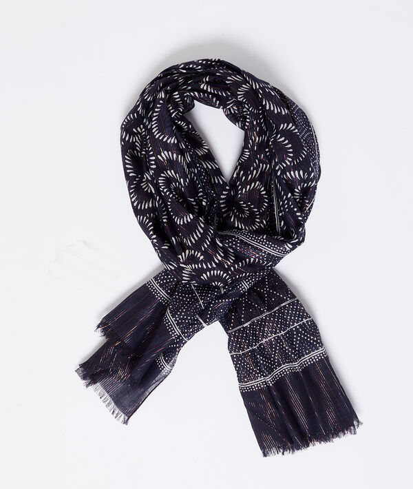Foulard imprimé à fils métallisés Foulard imprimé à fils métallisés