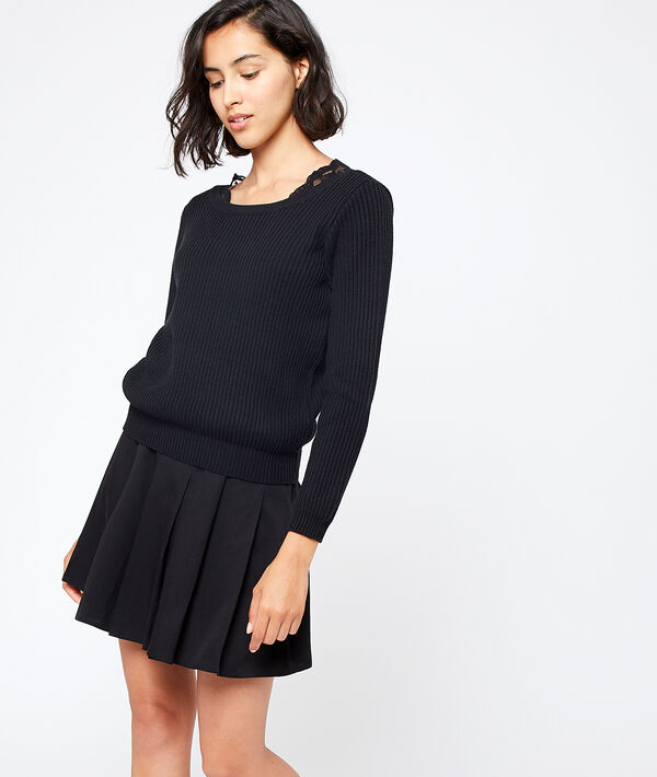Pull dos décolleté dentelle Pull dos décolleté dentelle