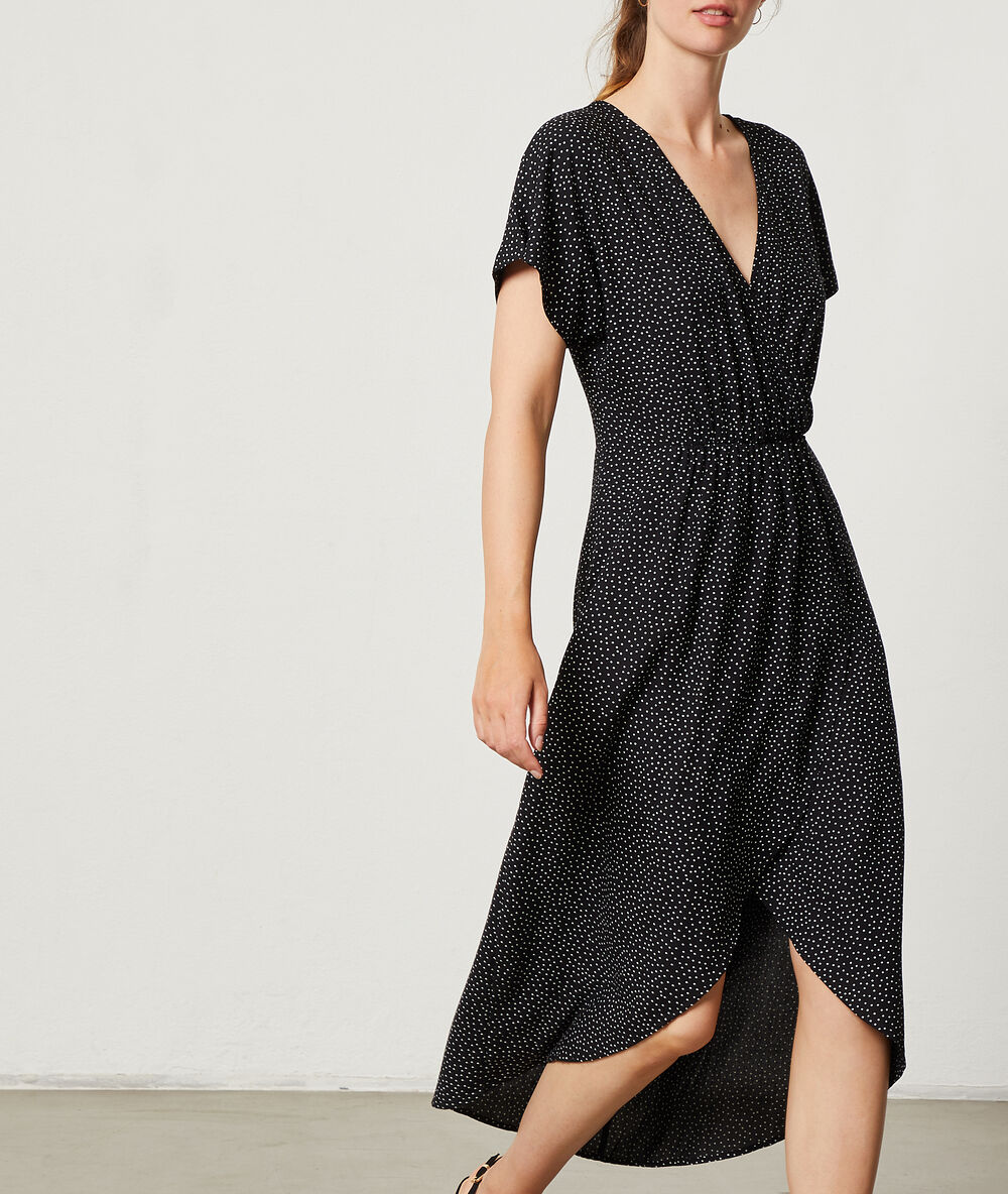 Robe longue portefeuille NOIR ETAM