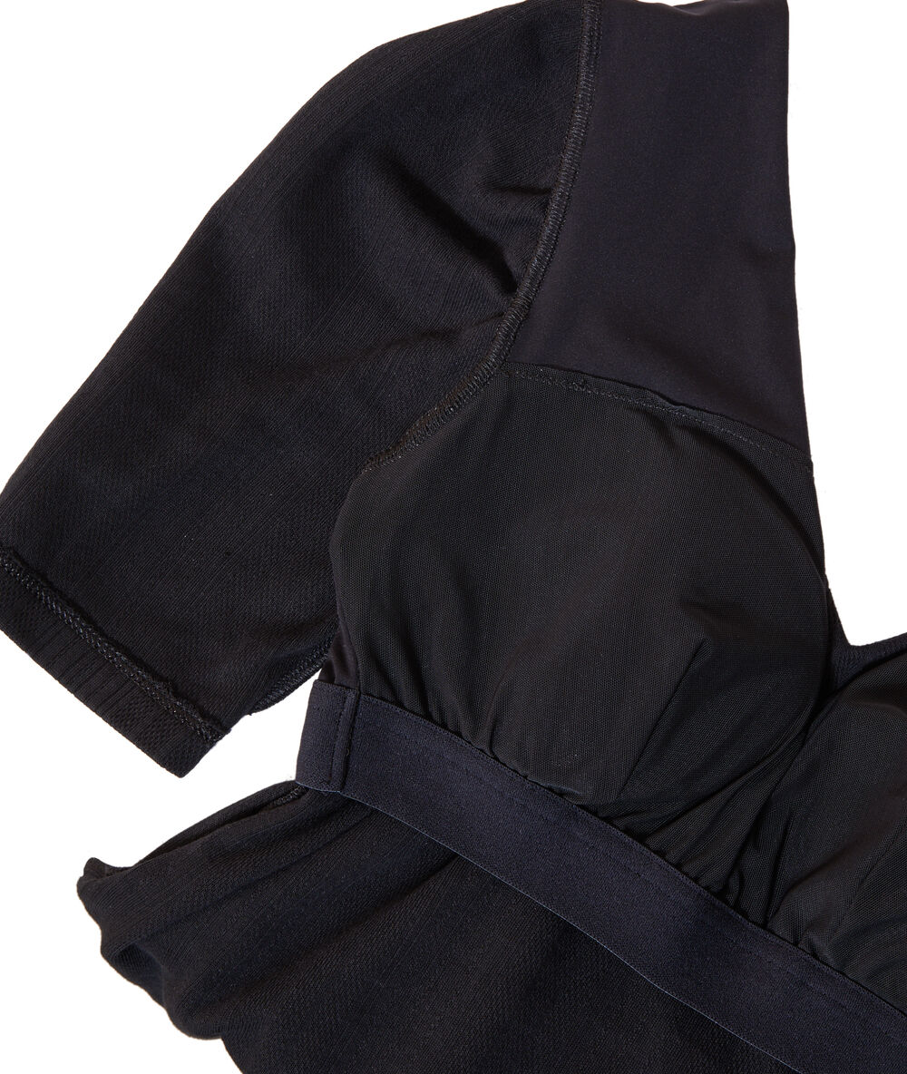 Top col v 2 en 1 - brassière intégrée noir.