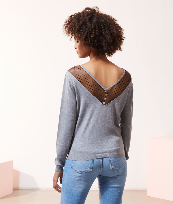 Pull détails tulle à pois Pull détails tulle à pois