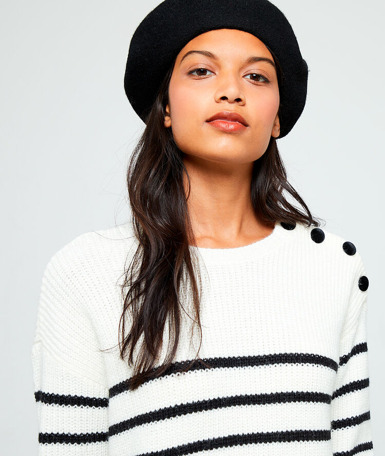 Robe pull effet marinière - - OFF-WHITE - ETAM