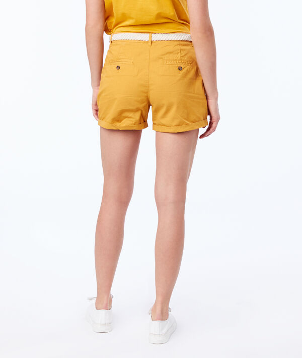 Short ceinturé 100% coton bio curry.