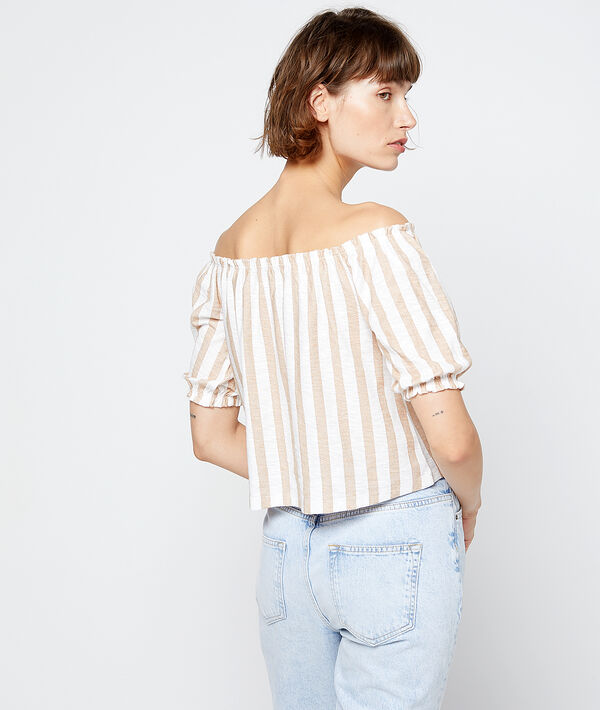 Top bustier boutonné en coton Top bustier boutonné en coton