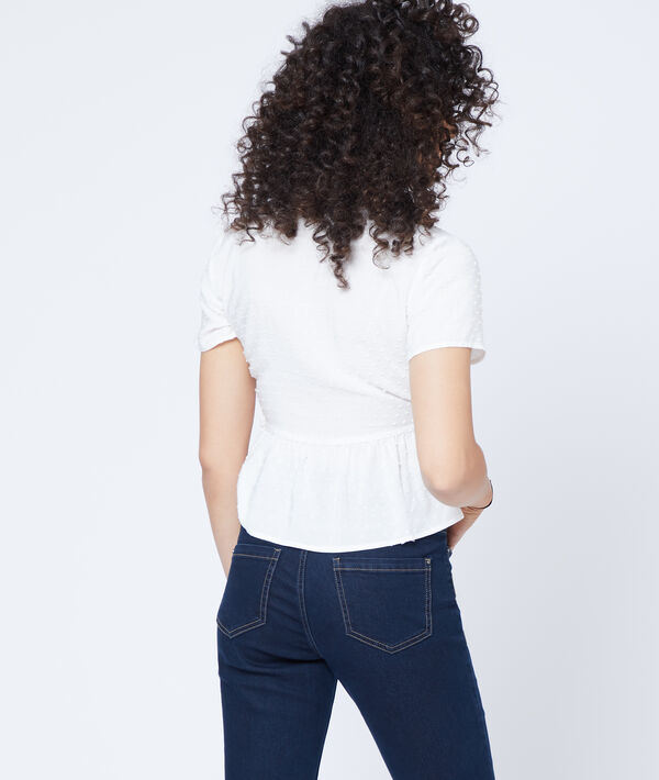 Blouse cache-coeur en plumetis Blouse cache-coeur en plumetis