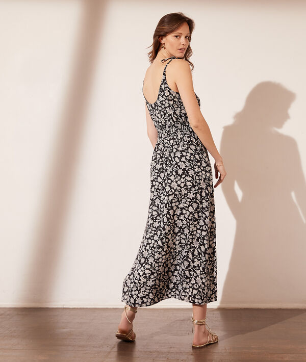 Robe longue imprimé fleuri taille smockée Robe longue imprimé fleuri taille smockée