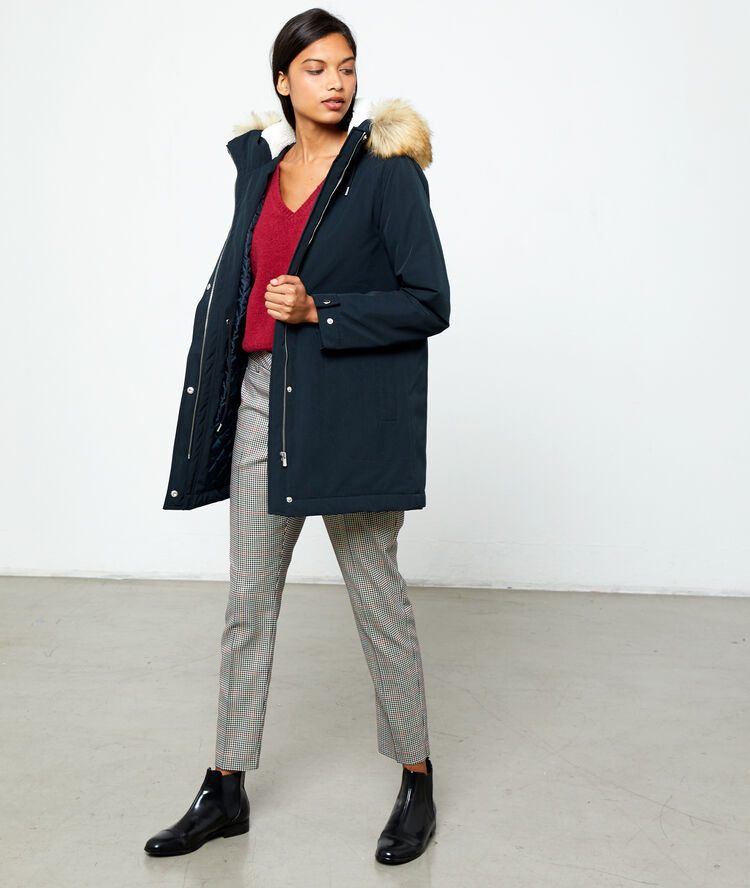 Parka doublure matelassée marine.