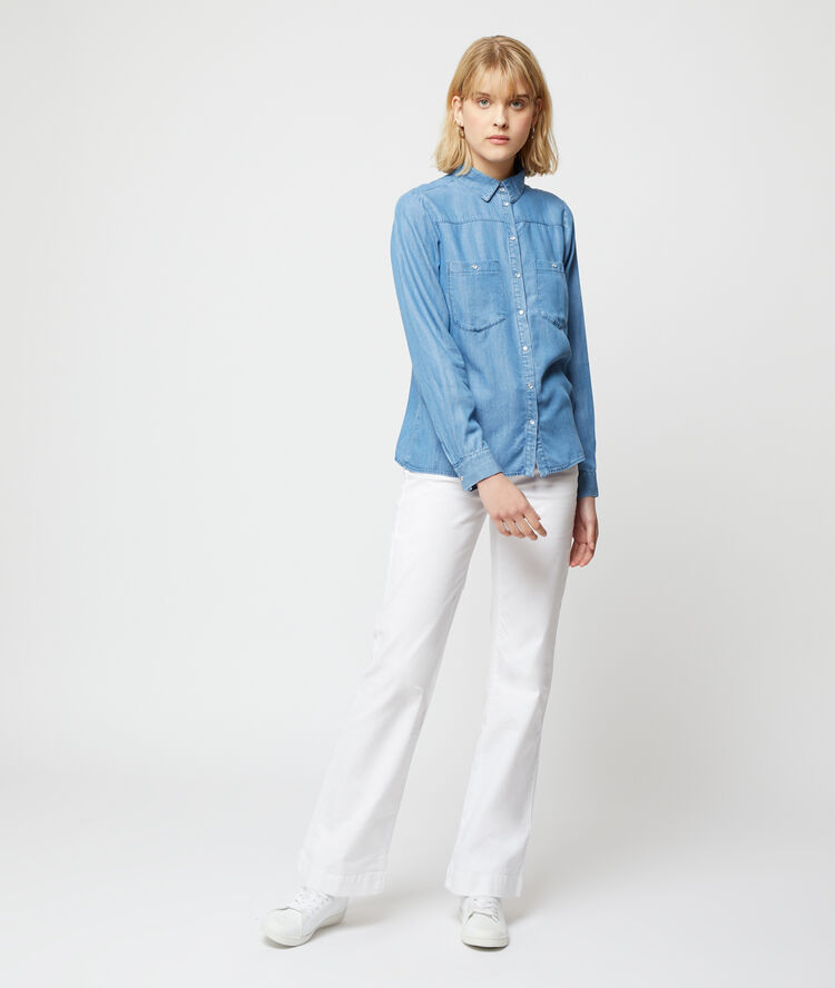 Chemise en jean ciel.