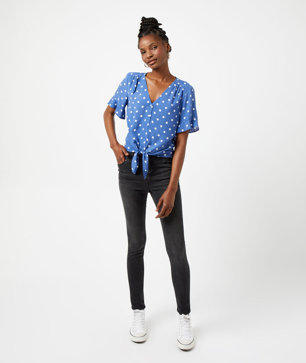 Blouse nouée à pois moonlight.