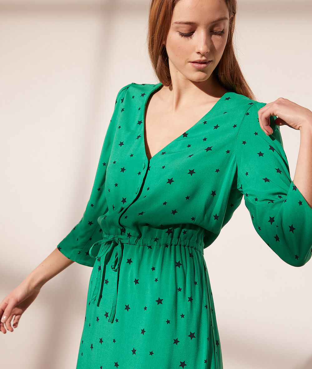 Robe imprimé étoiles chlorophylle.