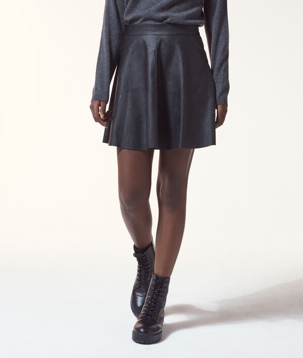 Jupe patineuse effet cuir Jupe patineuse effet cuir