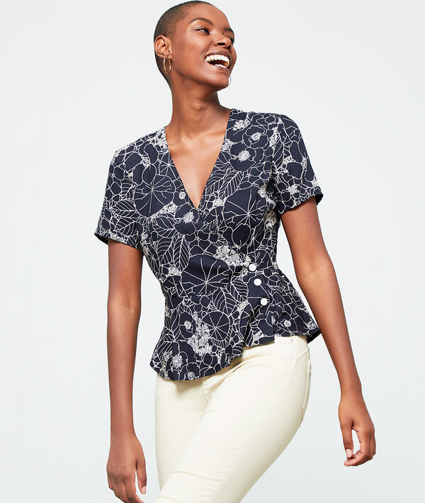 Blouse cache-coeur à imprimé fleuri Blouse cache-coeur à imprimé fleuri