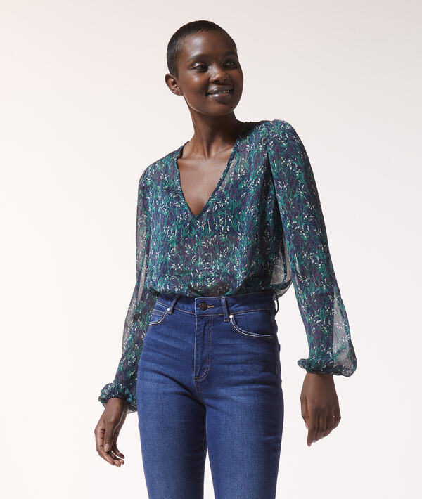 Blouse imprimé fleuri manches ballon Blouse imprimé fleuri manches ballon